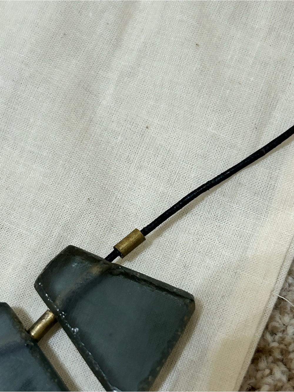 Minimalist handmade glass Black Statement Necklace for Women - Picture 6 of 7